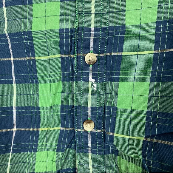 Men's Levi's Green Blue & White Plaid Button Down Shirt - Picture 3 of 6